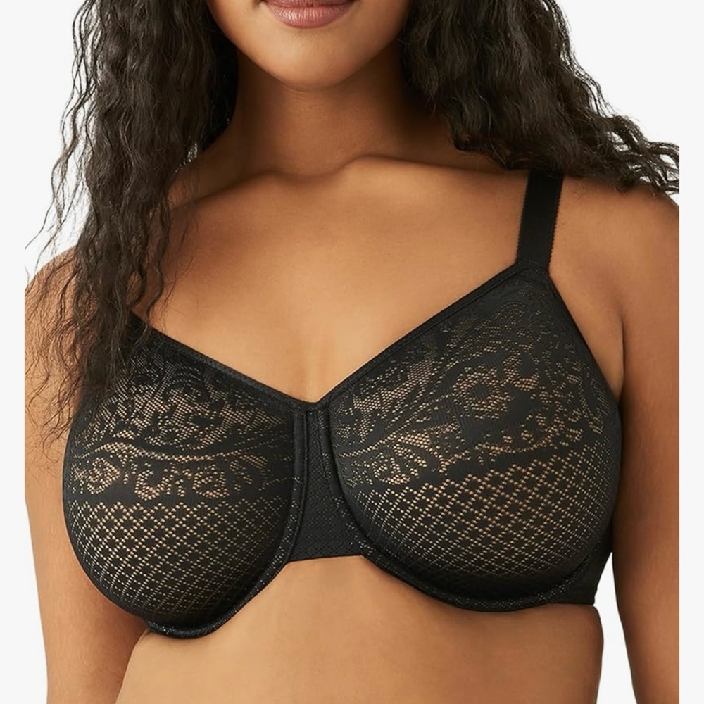 Wacoal Black Lace Underwire Bra 34 DDD 857210